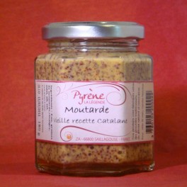 Moutarde ancienne de Grains Vieille recette à la Catalane (miel - ail) 200g, marque PYRENE