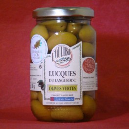 Olives vertes Lucques natures non AOP 200g - bocal verre, marque L'OULIBO